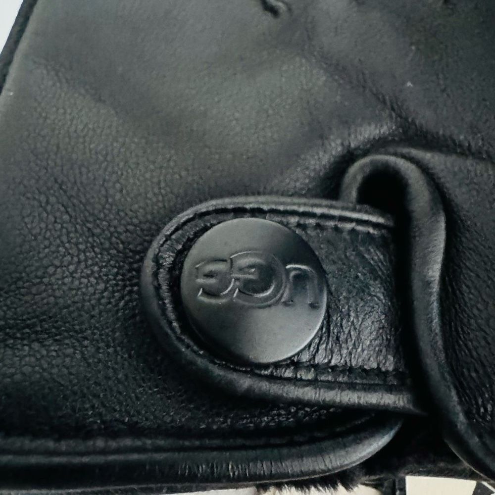 UGG Metisse Tabbed Vent Tech Soft Stretch Leather Gloves, Black, Large, NWT - Picture 10 of 14
